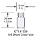 Clear Glass Vial 5/8 dram clear w/screw-top - CT131526144-C-F217-N